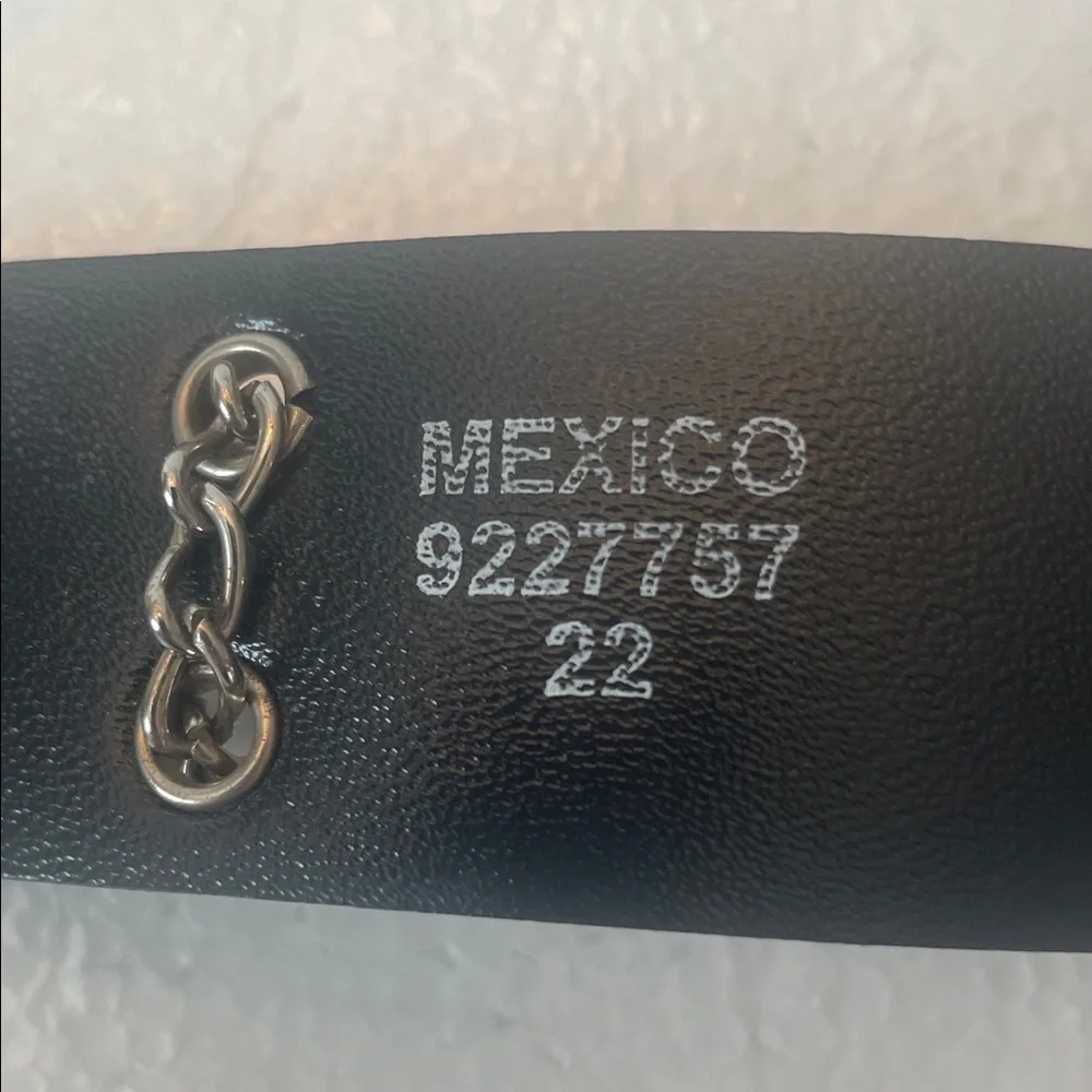 Vintage Y2K adjustable Black Belt with studded Chain Detail girls